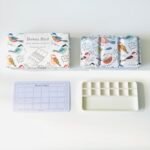 Bower Bird Travel Watercolor Palette,Portable Ceramic Palette,Empty Paint Palette,Small Travel Metal Paint Boxwith Porcelain Palette - Image 3
