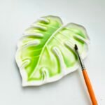 Bower Bird Porcelain Watercolor Palette 6.7in Monstera Leaf Artist Professional Ceramic Palette (Porcelain) - Image 3