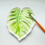 Bower Bird Porcelain Watercolor Palette 6.7in Monstera Leaf Artist Professional Ceramic Palette (Porcelain) - Image 4