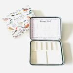 Bower Bird Travel Ceramic Watercolor Palette with 12-Well Porcelain Mixing Tray & Metal Tin Box - Portable Art Kit for Gouache, Studio & Outdoor Painting (8Well)