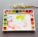Bower Bird Ceramic Watercolor Palette 18well Rectangle Artist Professional Paint Palette for Acrylic,Gouache Painting Ceramic Mixing Tray (Porcelain) (7.8x5.7in(with Box)) - Image 2
