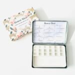 Bower Bird Travel Watercolor Palette,Portable Ceramic Palette 6 Well,Empty Paint Palette,Small Travel Metal Paint Boxwith Porcelain Palette (18Well)