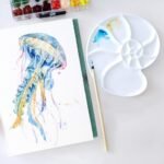 Bower Bird Ceramic Paint Palette Round Conch，Artist Professional Porcelain Watercolor Palette，Acrylic Gouache Watercolor Mixing Tray-6.7Inch - Image 8