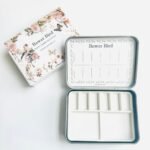 Bower Bird Travel Watercolor Palette,Portable Ceramic Palette 6 Well,Empty Paint Palette,Small Travel Metal Paint Boxwith Porcelain Palette (6Well)