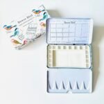Bower Bird Travel Watercolor Palette,Portable Ceramic Palette,Empty Paint Palette,Small Travel Metal Paint Boxwith Porcelain Palette (16Well)
