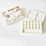 Bower Bird Travel Watercolor Palette,Portable Ceramic Palette 6 Well,Empty Paint Palette,Small Travel Metal Paint Boxwith Porcelain Palette (18-Well) - Image 3