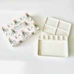 Bower Bird Travel Ceramic Watercolor Palette with Porcelain Mixing Tray & Metal Tin Box - Portable Art Kit for Gouache, Studio & Outdoor Painting (6Well) - Image 3