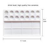 Bower Bird 14Well Ceramic Paint Palette,Porcelain Watercolor Palette,Rectangle Artist Professional Porcelain Palettes for Painting,for Acrylic,Gouache,Watercolor,Painting,Ceramic Mixing Tray - Image 4