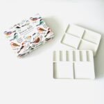 Bower Bird Travel Ceramic Watercolor Palette with 12-Well Porcelain Mixing Tray & Metal Tin Box - Portable Art Kit for Gouache, Studio & Outdoor Painting (8Well) - Image 3