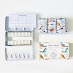 Bower Bird Empty Watercolor Palette, Metal Tin Palette for Artist Watercolors,Unique Pattern Metal Watercolor Paint Tin for Watercolors Oils and Gouache (12 Half Pans-Bird)