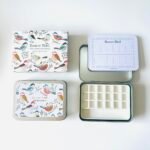 Bower Bird Travel Ceramic Watercolor Palette with 12-Well Porcelain Mixing Tray & Metal Tin Box - Portable Art Kit for Gouache, Studio & Outdoor Painting (18Well) - Image 2