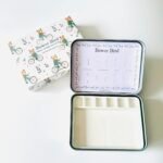 Bower Bird Travel Ceramic Watercolor Palette with Porcelain Mixing Tray & Metal Tin Box - Portable Art Kit for Gouache, Studio & Outdoor Painting (6Well)