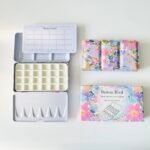 Bower Bird Travel Watercolor Palette,Portable Ceramic Palette,Empty Paint Palette,Small Travel Metal Paint Boxwith Porcelain Palette (24Well)