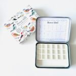 Bower Bird Travel Ceramic Watercolor Palette with 12-Well Porcelain Mixing Tray & Metal Tin Box - Portable Art Kit for Gouache, Studio & Outdoor Painting (18Well)