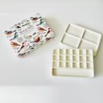 Bower Bird Travel Ceramic Watercolor Palette with 12-Well Porcelain Mixing Tray & Metal Tin Box - Portable Art Kit for Gouache, Studio & Outdoor Painting (18Well) - Image 3