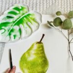 Bower Bird Porcelain Watercolor Palette 6.7in Monstera Leaf Artist Professional Ceramic Palette (Porcelain) - Image 5