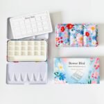 Bower Bird Travel Watercolor Palette,Portable Ceramic Palette 18 Well,Empty Paint Palette,Small Travel Metal Paint Boxwith Porcelain Palette