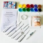 Watercolours Making Kit - Making your own Watercolour Paints，Including Pigment powder，Muller ，Glass Palette，Metal Tin Palette, Drawing Knives and Watercolor Half Pans，a gift for artists (12 color set) - Image 3