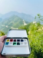 Bower Bird Travel Ceramic Watercolor Palette with 12-Well Porcelain Mixing Tray & Metal Tin Box - Portable Art Kit for Gouache, Studio & Outdoor Painting - Image 6