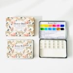 Bower Bird Travel Watercolor Palette,Portable Ceramic Palette 6 Well,Empty Paint Palette,Small Travel Metal Paint Boxwith Porcelain Palette (18Well) - Image 2